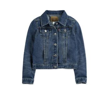 NEW! Levi's Strauss Kids Denim Jean Trucker Jacket Blue SZ 5-6 Years